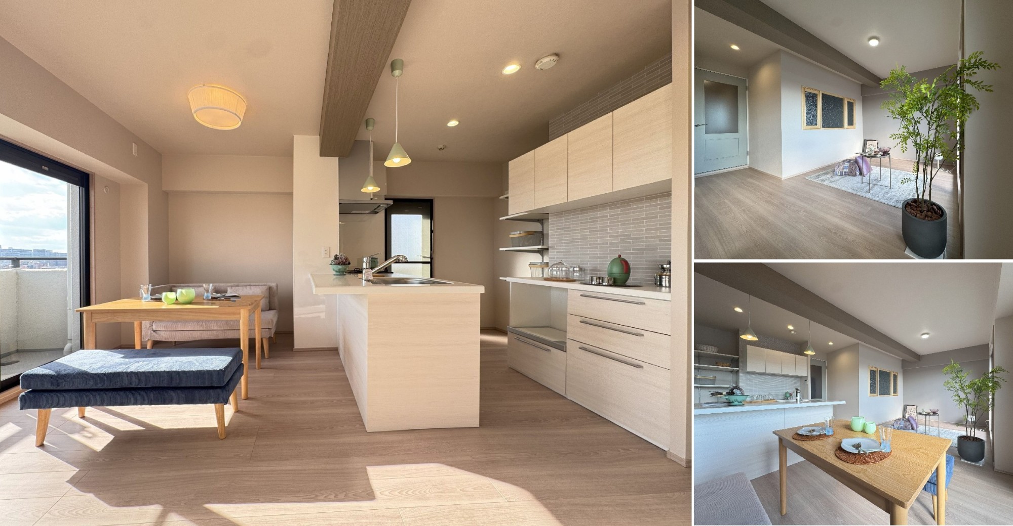 フラット対面の広々キッチン