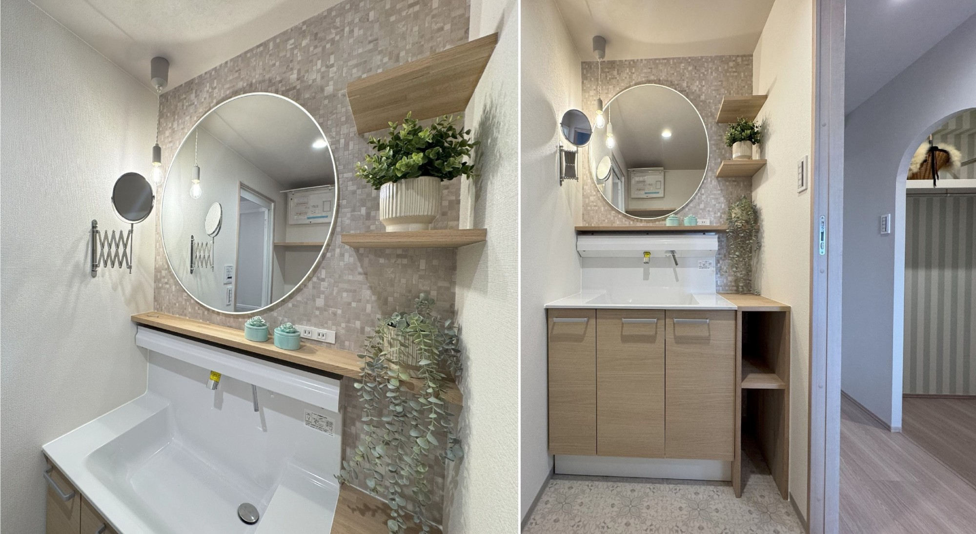 可愛いと使いやすさを両立した洗面台