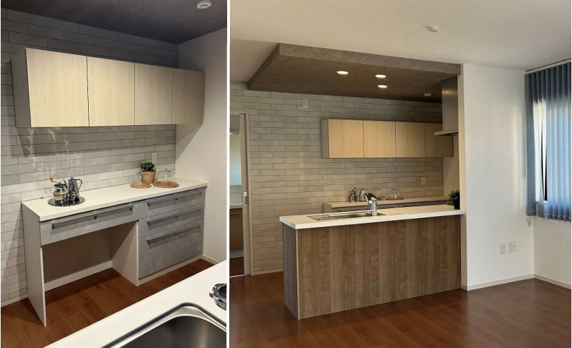 キッチンにはお気に入りのタイルを貼って